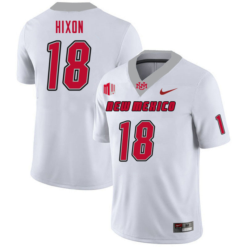 Men-Youth #18 Jeremiah Hixon New Mexico Lobos 2023 College Football Jerseys Stitched-White